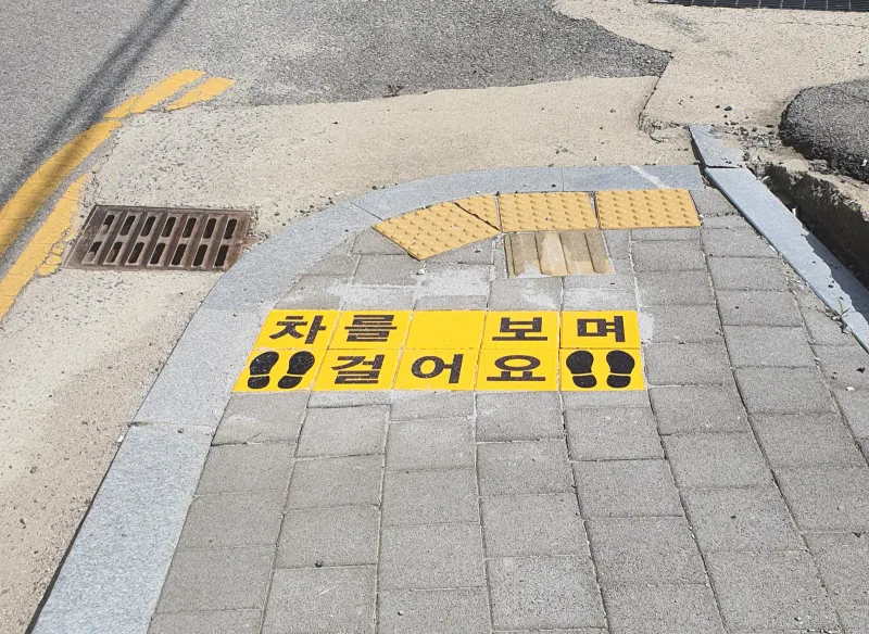 어린이보호구역 옐로카펫블록(여러 학교 앞)